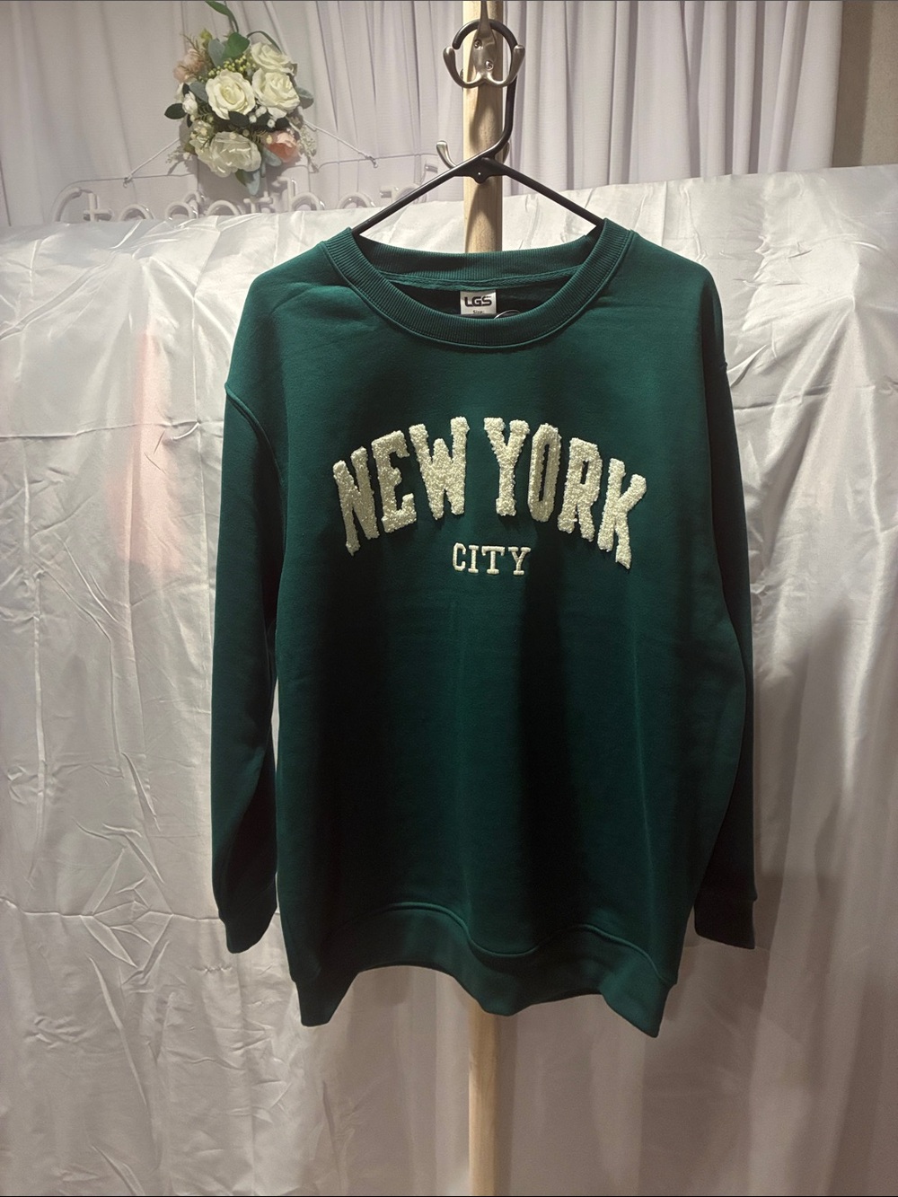 Forest Green 'New York City' Crewneck Sweater